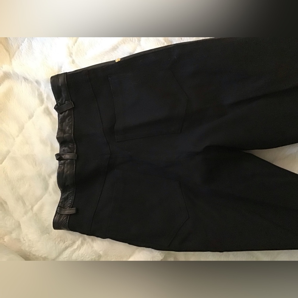 Elegant Black Women's Leather Pants - Picture 6 of 8